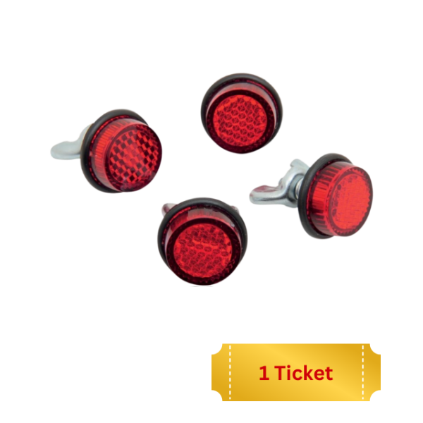 Red Reflective Rear Safety Lights for Motorcycles – 4 Pack